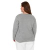TRENDYOL Women's V-Neck Plain Regular Plus Size Pullover Sweatshirt, lightgrey