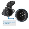 MECMO 7-Pin Round Vehicle-Side Female-End Socket Replacement SAE J560 Style,