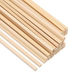 PATIKIL 1/8 Inch Dowel Rods Wood Sticks, 50 Pcs 12 Inch Long Square Wooden Dowels Unfinished Hardwood Sticks for Craft DIY Supplies