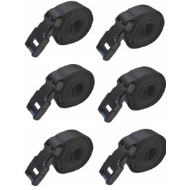 TsdL-one 6 Pack Boat Cover Tie Down Straps with Quick Release Buckles - 1 Inch x 8.17 Ft Heavy Duty Durable Adjustable Nylon Strap for Trailers, Watercraft, RV & Furniture Covers-Black