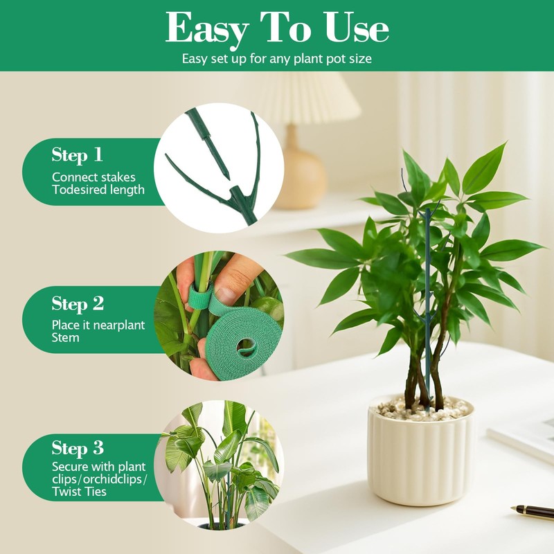 10pcs Stackable Monstera Plant Support,Plant Stakes for Indoor and Outdoor