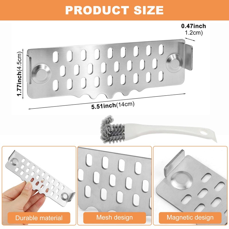 Grease Gate Blocker for Blackstone Griddle Accessory, Includes Brush
