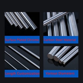 Mssoomm Linear Motion Rod Shaft Guide 8mm x 300mm Case Hardened Chrome Plated for 3D Printer, DIY, CNC - Metric h8 Tolerance, 2Pcs