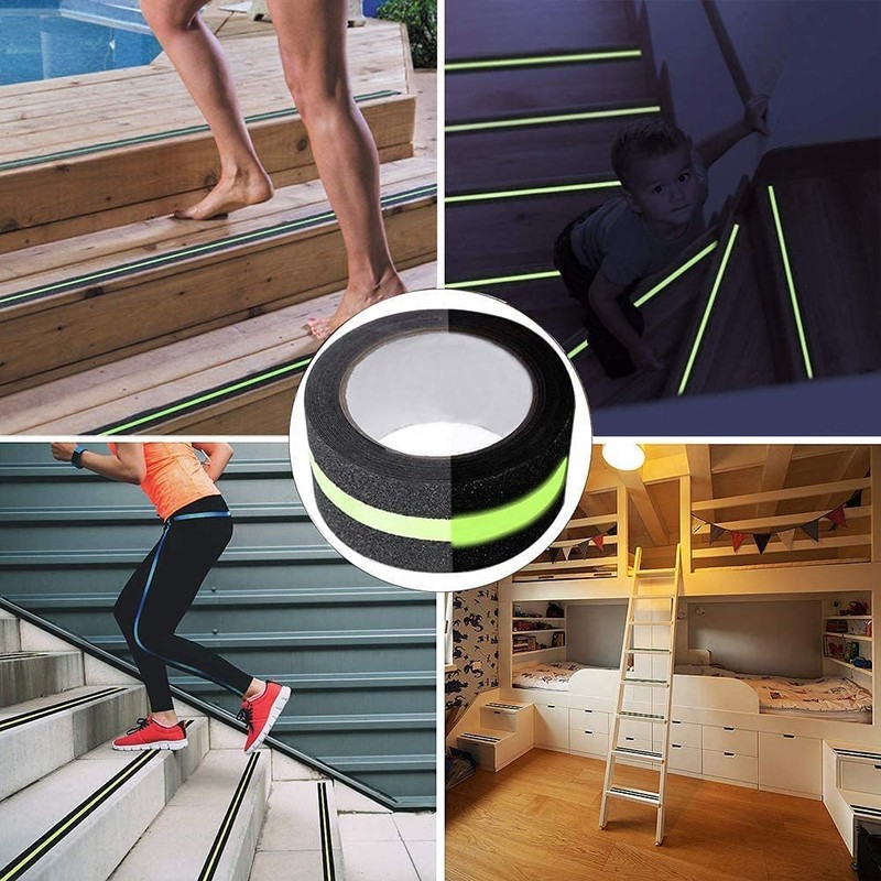 High Brightness Glow-in-the-Dark Anti-Slip Tape 50mmx5m Water-Resistant Fluorescent Glow-in-the-Dark with