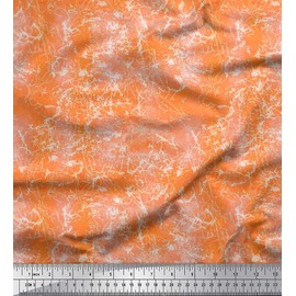 Soimoi Orange Poly Crepe Fabric Ombre Tie & Dye Texture Fabric Prints by Yard 52 Inch Wide