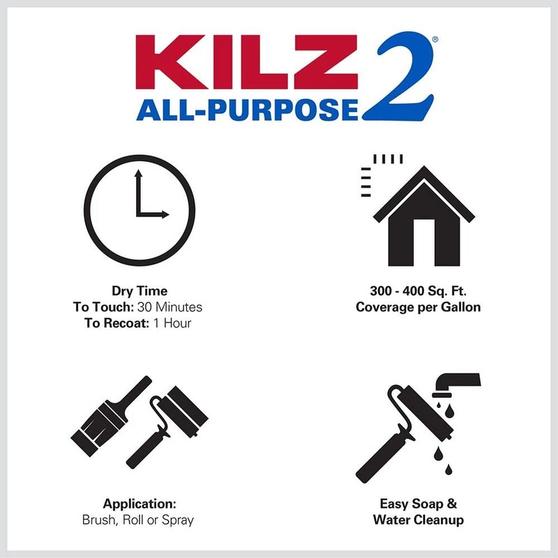 KILZ 2 All-Purpose Primer, Interior/Exterior, 1 Gallon