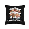 Chef Squad Fun Culinary Team Cooking Throw Pillow