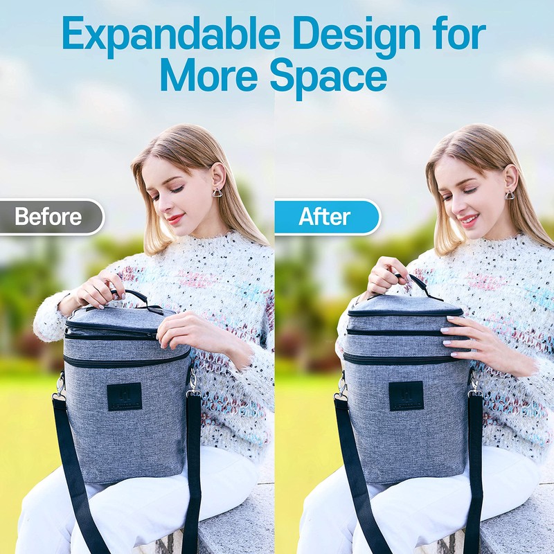 HAMILO 4 Bottle Wine Carrier - Gray, Champagne Carrier Bag,