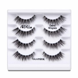 Ardell Faux Mink Lashes Demi Wispies Multipack, Natural-Looking False Eyelashes, 4 Pairs, 1 Pack