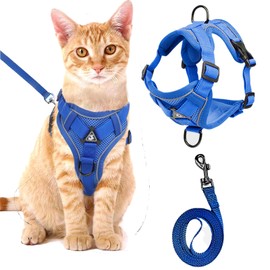 Tiagoboo Cat Harness and Leash Set,Escape Proof Adjustable Soft Lightweight Kittens Vest Harnesses with Reflective Strips for Small Medium Large Cats,Walking Travel cat Harness Outdoor