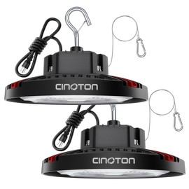 Partphoner 160W UFO High Bay Lights with US Plug,LED Shop Lights 24000lm,for Warehouse Garage Factory Barn,120V Commercial Bay Lighting 5000K-Daylight Safety Efficiency:_2Pack_160W