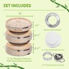 2 Tier Bamboo Steamer- 10" Baskets With Handle, Silicone Liner,