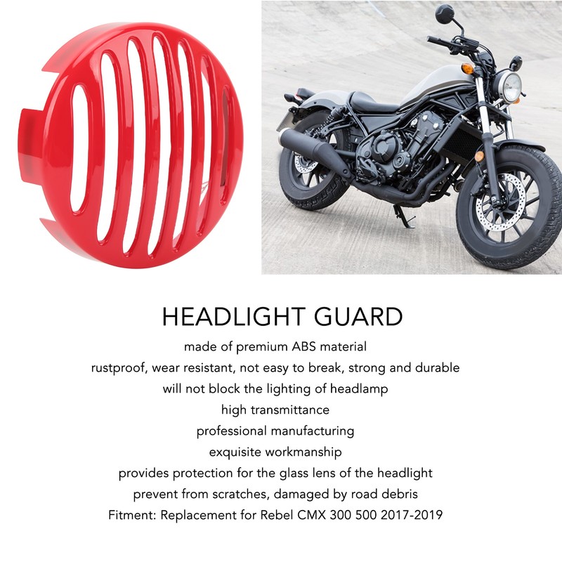 Headlight Grille Cover Motorcycle Head Lamp Guard Replacement for Rebel