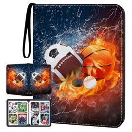 HESPLUS Sports Card Binder 4 Pocket Trading Card Binder 400 Pockets Double Sided Pockets Baseball Card Binder for Football Baseball Basketball Hockey Card and Other TCG Collection Storage Album