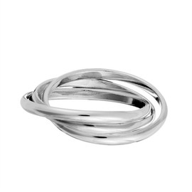 Silverly Women's 925 Sterling Silver Three-Piece Triple Band Interwoven Russian Ring, Sterling Silver, No Gemstone