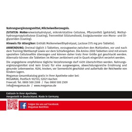 Megamax Amino 2000 Amino Acid Tablets, 100 Tablets, Pure Whey Protein Hydrolysate, Amino Acids Complex with (BCAA & EAA) and 7 Essential Aminos, Muscle Building, for Strength Sports and Bodybuilders