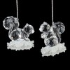 Choice of 2 Acrylic Squirrels on Snowflake Xmas Decorations (5.5cm)