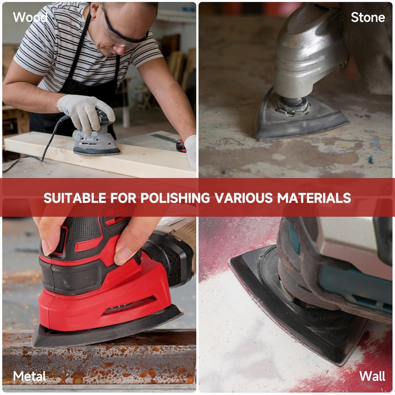 PMIQSA 90PCS 80 Grits Sanding Pads Mouse Sander Pads 11