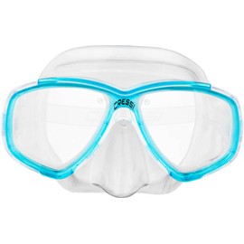 Cressi Perla Mask - Separate Glass Mask for Fishing, Freediving, Snorkelling and Diving, Unisex Adult, Transparent/Aquamarin, One Size