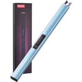 Electric Candle Lighter, Mothers Day Gifts for Mom from Daughter Son, Birthday Gifts for Mom Women Men Wife Sister, Economical Portable Rechargeable USB Arc Windproof Lighters for Candle Camping Kitchen BBQ Daily Use:_Light Blue