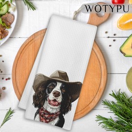 WOTYPU English Springer Spaniel Gifts Kitchen Towels, English Springer Spaniel Gifts for Women Dish Tea Towel for Kitchen Decor, Dog Gifts Hand Towels for Bathroom Decor, 16X24 Inch