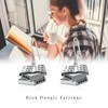 YYmqmq Book Earrings for Women 925 Sterling Silver Book Teacher