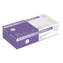 UNIGLOVES - Violet Pearl® Purple Custom-Fit Disposable Nitrile Gloves, Food-Safe, Powder-Free & Latex-Free, High Strength & Durability, Pack of 100, Disposable Gloves XL