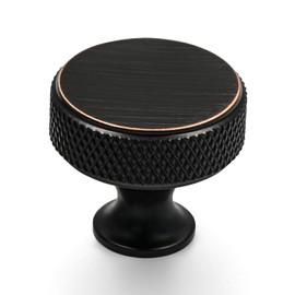 Amerdeco UK0051 Pack of 10 Furniture Knobs Oil Rubbed Bronze Bar Handle Kitchen Hardware Cabinet Knobs for Cupboard Wardrobe with One Screw