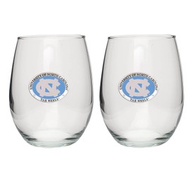 Heritage Pewter North Carolina Stemless Glass Goblets – Set of 2 | 15 OZ Goblet Wine Glasses | Expertly Crafted Pewter Glass