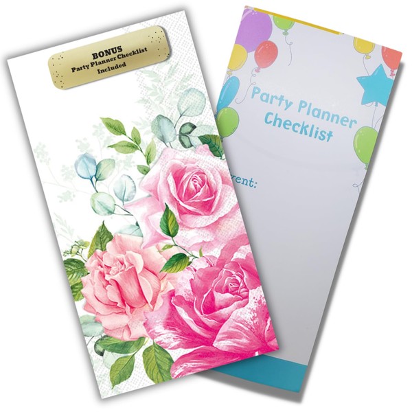Guest Towels Disposable Bathroom Floral Rose Paper Napikins 32 Count