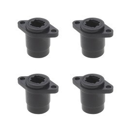 VGOL 4pcs Optical Fiber Audio Cable Panel Female to Female Extender Compatible with TOSlink Diameter 14mm Hole Henter Distance 19mm Suitable for Wall and Faceplate, Black