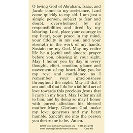 St. Joseph the Worker, prayer card (2-pack)