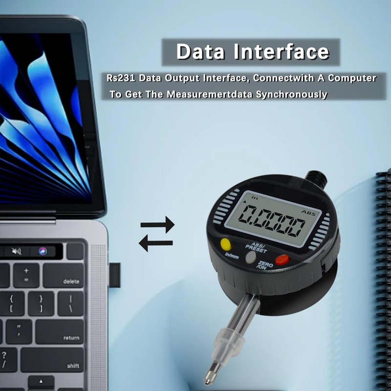 Electronic Digital Dial Gauge,with A Range of 0.5in/12.7mm and A