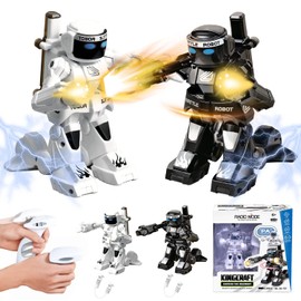 Battle Robot, Toy, Robot, Battle, Electric Robot, Boxing, Battle Type, Experience Remote Control, Multifunctional, Radio Control, For Boys, Kids, Games, Birthday Present, Gift, White + Black Set