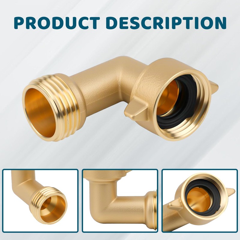 Sumalon 2 Pack Garden Hose Elbow Connector, 90 Degree Solid