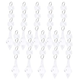 Tomotato Pack of 10 Crystal Pendants, Conical Acrylic Chandelier Pendants, Irregular Bead Decoration for DIY Lamps Decoration (Transparent)