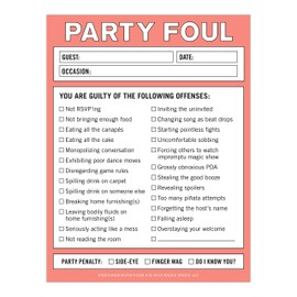 Knock Knock Party Foul Nifty Note, Checklist Memo Pad, 4 x 5.25-inches