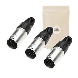 3x DMX Male XLR 5 Pin Solder Connector Cable for Lighting Cable