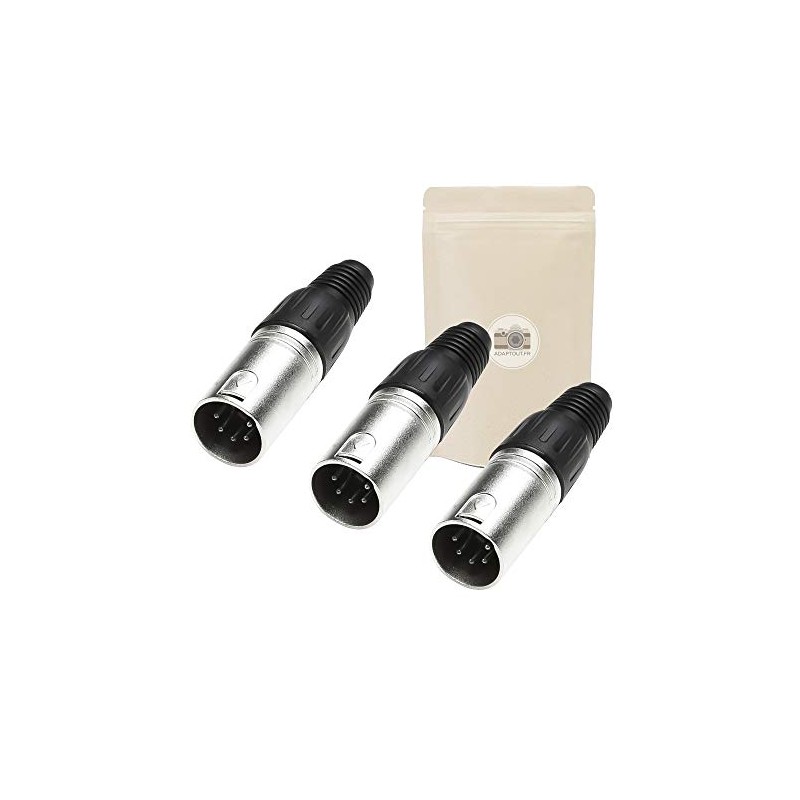 3x DMX Male XLR 5 Pin Solder Connector Cable for