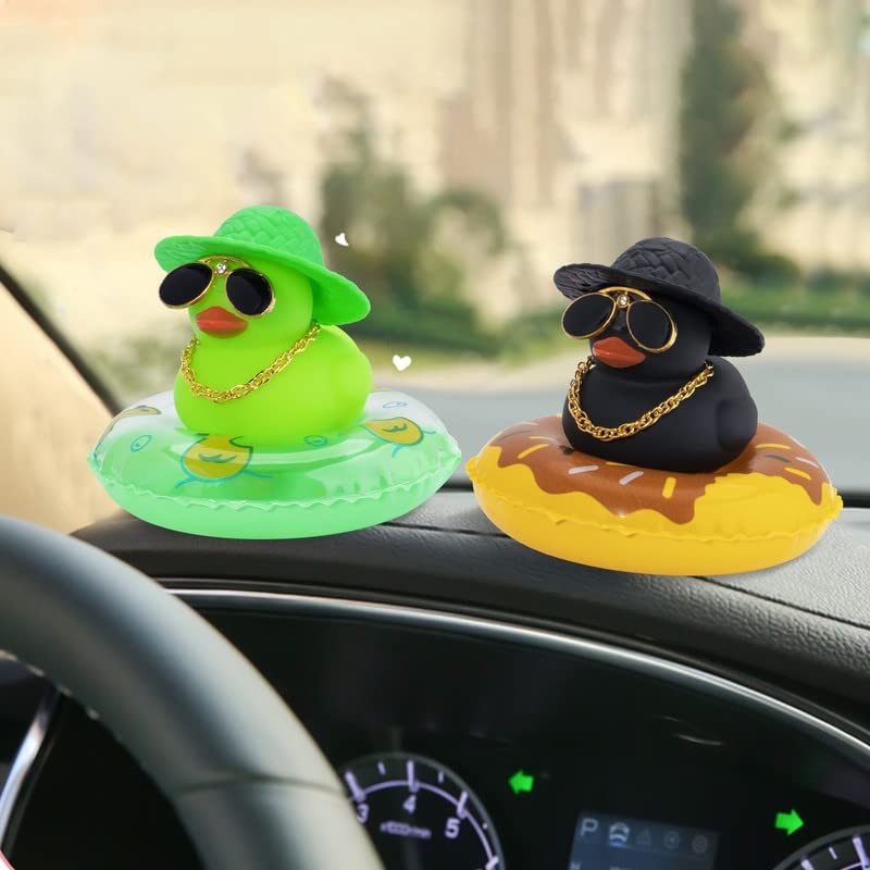 wonuu Car Duck Ornament Dashboard Decorations Rubber Duck Car for