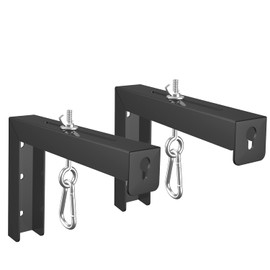 Universal Projector Screen Wall Mounted, 1 Pair Projector Screen Stand, Projector Screen Hanging Mount L-Brackets, 3.15 Inch Adjustable Projector Screen Mounting Hook Kit, Hold up to 66 lbs, Black