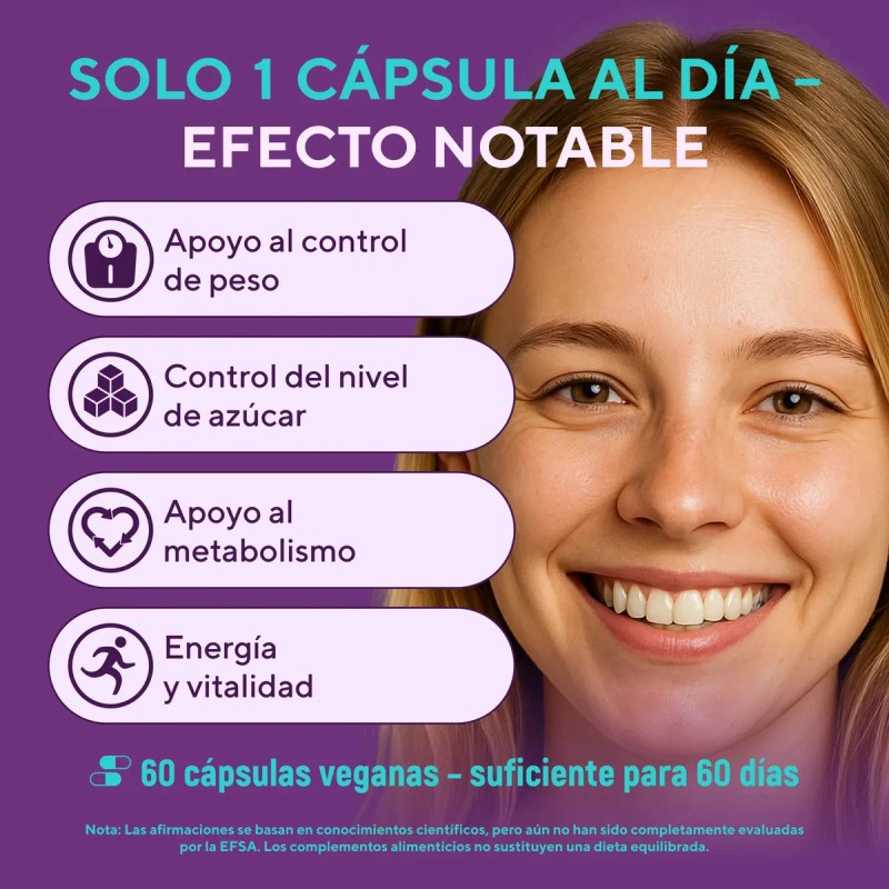 Polynicotinato Cromo Suplint Cápsulas Metabolismo Energía Porciones
