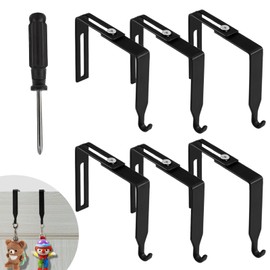 6PCS Adjustable Cubicle Hangers Metal Cubicle Wall Hooks Universal Partition Hanger Set Black Over Cubicle Hooks Cubicle Accessories to Fit 1 3/8 Inch to 3 1/2 Inch Thick Panels