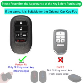 Kyhodsgn Key Fob Cover for Honda 2025 2024 2023 2022 CRV HRV Civic Accord Pilot Sport SI EX EX-L Touring, 2Pcs Soft Silicone 5Button Remote Key Protector