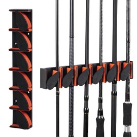 Goture Fishing Rod Holder Wall Mounted Vertical Fishing Rod Holder Fishing Rod Holder for Up to 6 Rods or Combos, Fishing Rod Holder for Storage