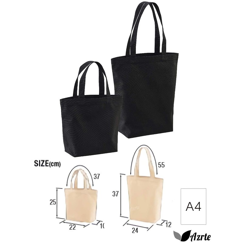 Azurte Canvas Bag, Tote, Eco Bag, Set of 2 in