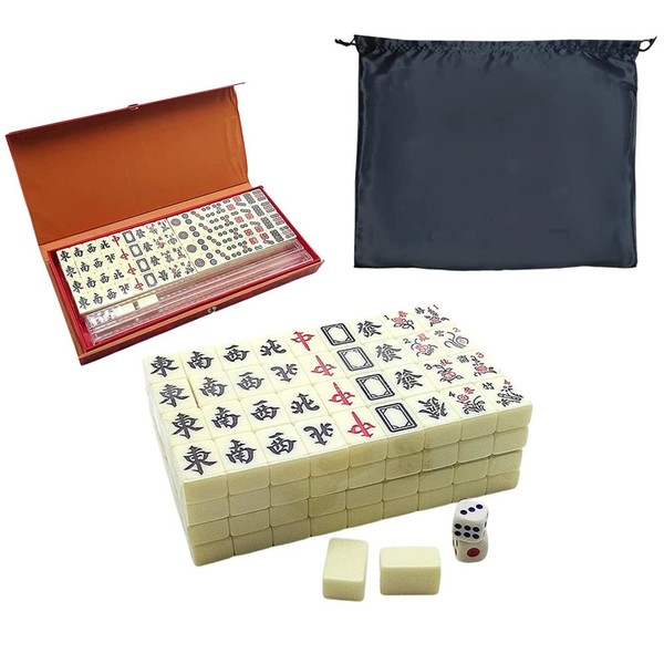 Mini Mahjong Set Box Portable Traditional Chinese Mah Jong Set