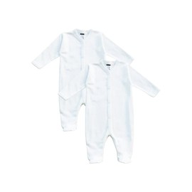 MEA BABY Unisex Baby Sleepsuit 100% Organic Cotton Pack of 2 White (Cream) Sleepsuit for Boys, Romper for Girls, girls