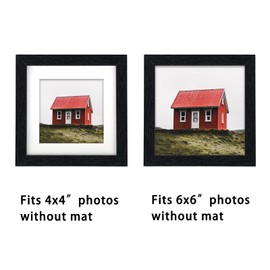 TOFOREVO 6x6 Picture Frames Set of 6 Black Wood Grain Photo Frame for Gallery Wall Mounting or Tabletop Display