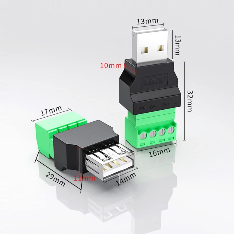 PENGLIN 4pcs USB 2.0 Type A Male Female 4 Pin